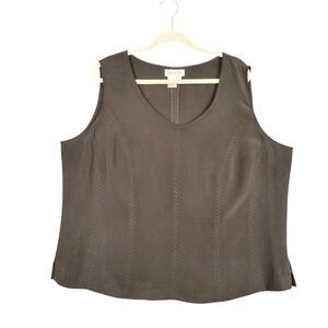 Brown Silk Suede Sleeveless Top Whimsigoth Renaissance Boho Cottagecore SIZE 20